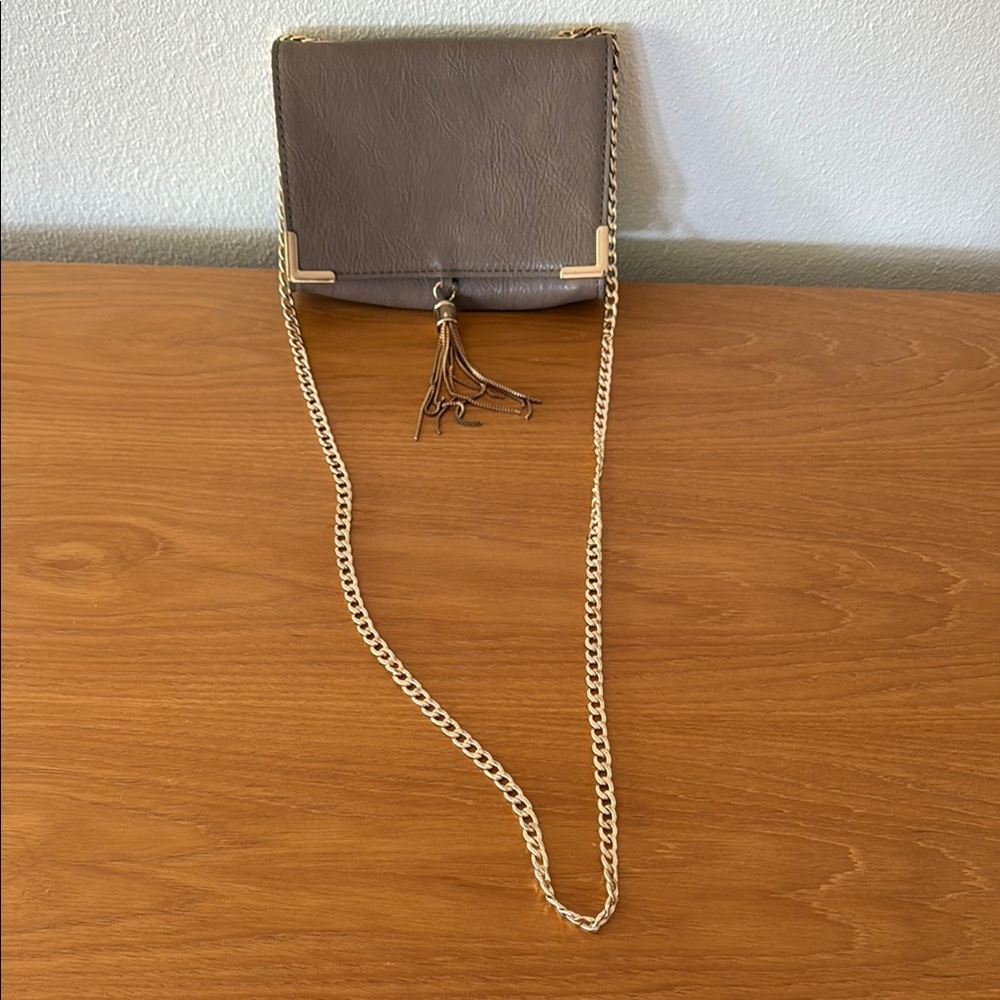 Brown Crossbody Bag with Gold Chain
